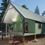 Image of galvanized steel cabins in Douglas, Arizona, showcasing modern design and durability in a desert setting