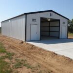 A variety of steel barndominium kits showcasing different designs and sizes for home construction.