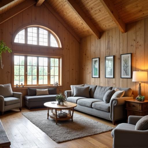 Exterior view of a charming 2 bedroom barndominium set in a serene rural landscape
