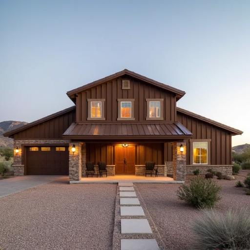 Interior of barndominium homes in Arizona featuring open spaces and rustic design elements