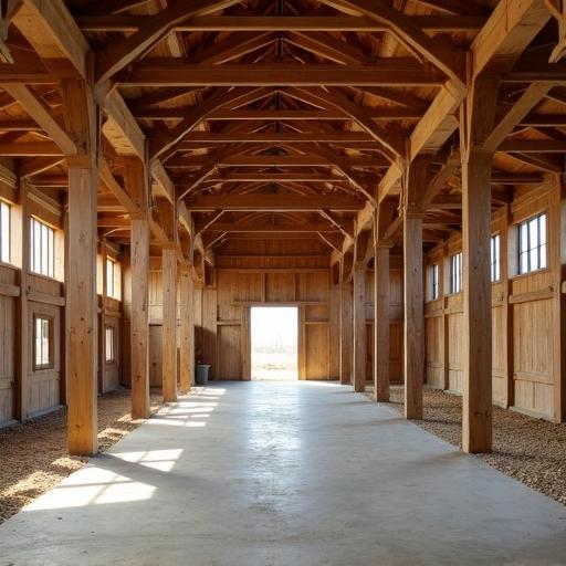 Bright barndominium interior showcasing open spaces with stylish decor and natural light