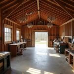 A cozy barn-style home, featuring a spacious BARNDOMINIUM SHOP for creative projects and storage.
