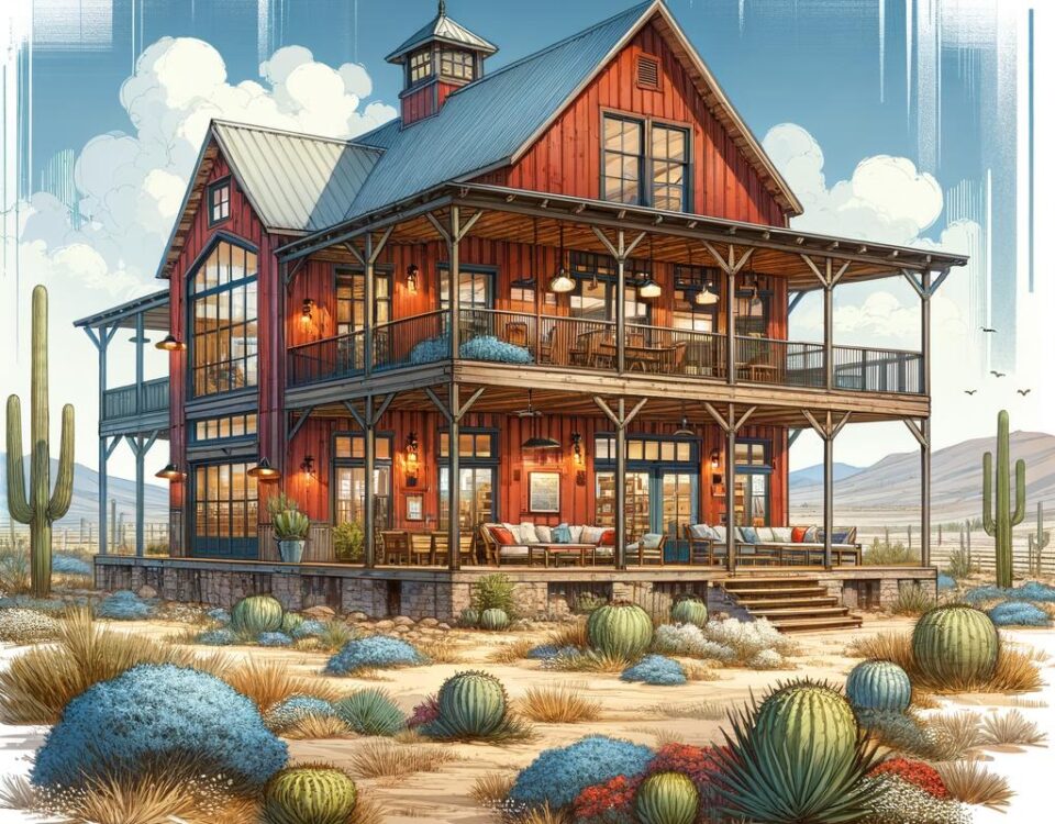 Spacious 3 bedroom barndominium Arizona with modern amenities and rustic charm.