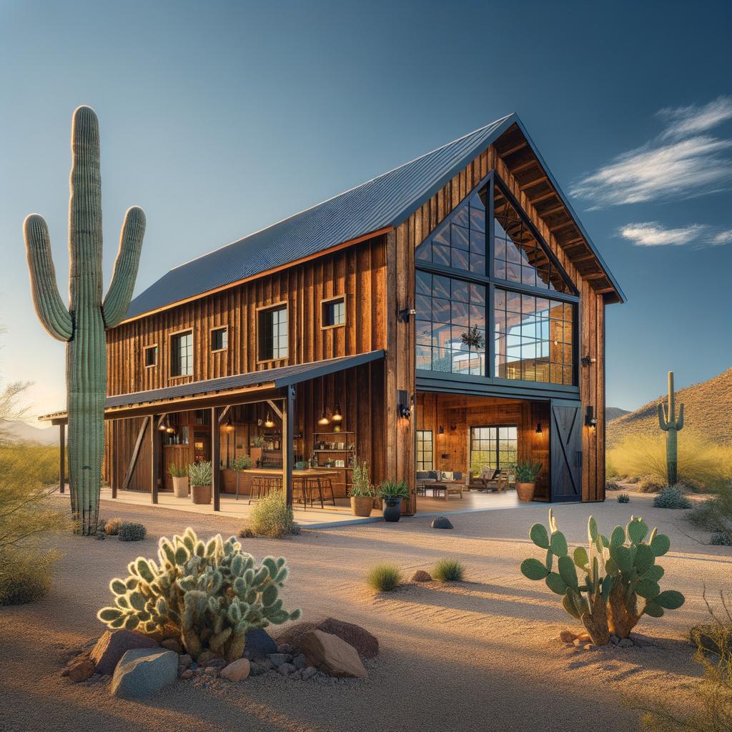 Interior of an Arizona barndominium featuring spacious living areas and custom finishes