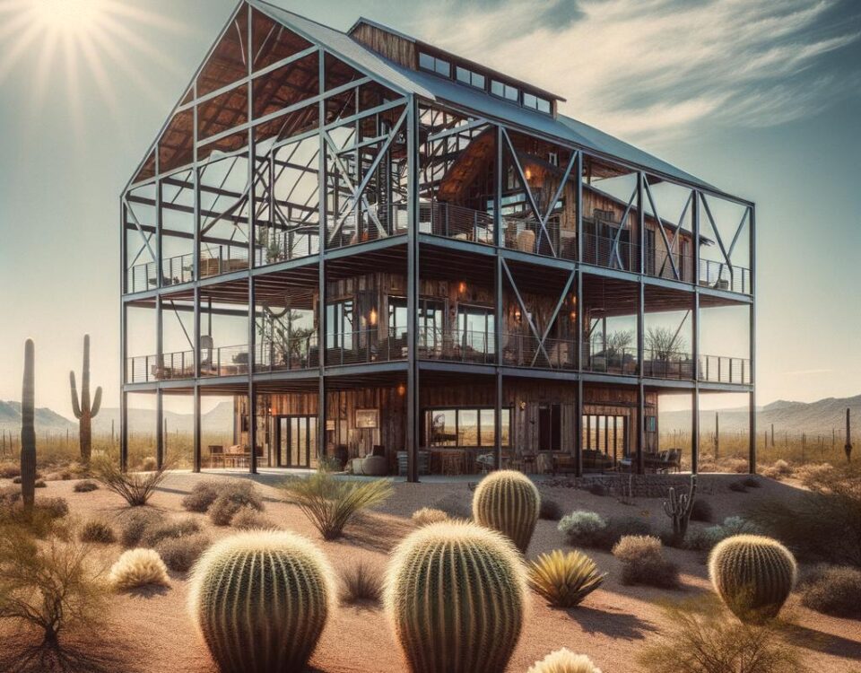 A stunning Arizona steel frame barndominium showcasing modern design and spacious living areas.