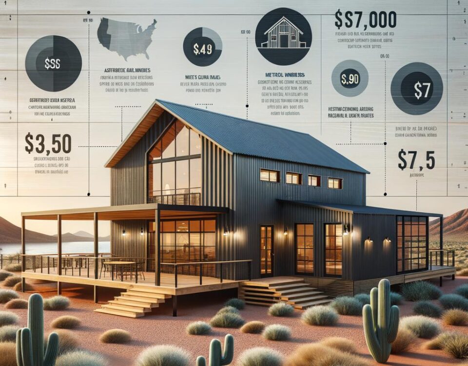 A barn-style home under construction, highlighting barndominium cost in Arizona for potential buyers.