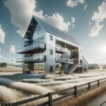 A modern cold rolled steel barndominium showcasing its sleek design and durable construction elements.