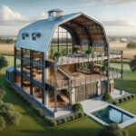 Custom engineered steel barndominium featuring modern design and durable construction for optimal living space.