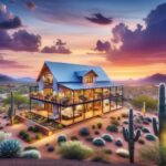 Custom steel barndominium in Arizona showcasing modern design and spacious interiors.