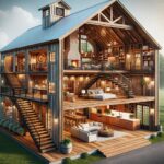 A stunning customizable barndominium showcasing modern design and spacious living areas for personalized comfort.