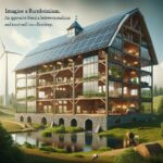 Modern energy efficient barndominium featuring solar panels and sustainable materials for eco-friendly living.