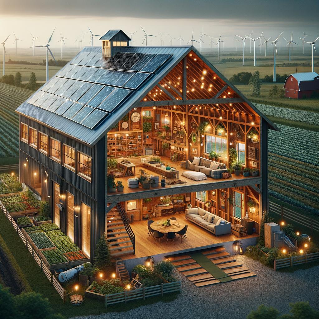 Charming energy efficient barndominium designed for reduced energy consumption and cost savings