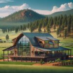 Flagstaff steel barndominium showcasing modern design and rustic charm in a stunning mountain setting.