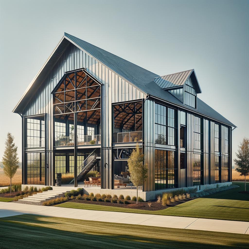 Interior design of a GILBERT STEEL BARNDOMINIUM showcasing open spaces and contemporary finishes