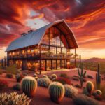 Luxurious barndominium in Arizona with stunning desert views and modern amenities.
