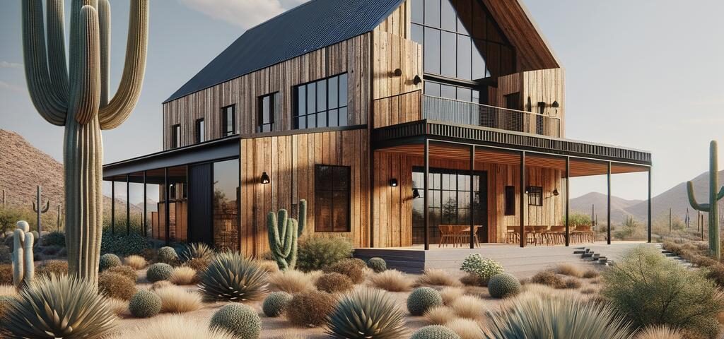 Stunning modern barndominium Arizona showcasing innovative design and natural surroundings.