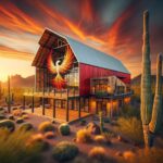 A modern phoenix barndominium showcasing rustic charm and contemporary design elements.