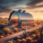 Exterior view of a Phoenix Steel Barndominium showcasing modern design and durable construction.