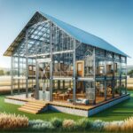 A modern prefabricated steel barndominium showcasing sleek design and spacious living areas.