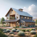 Exterior view of a Prescott Barndominium showcasing rustic architecture and modern amenities