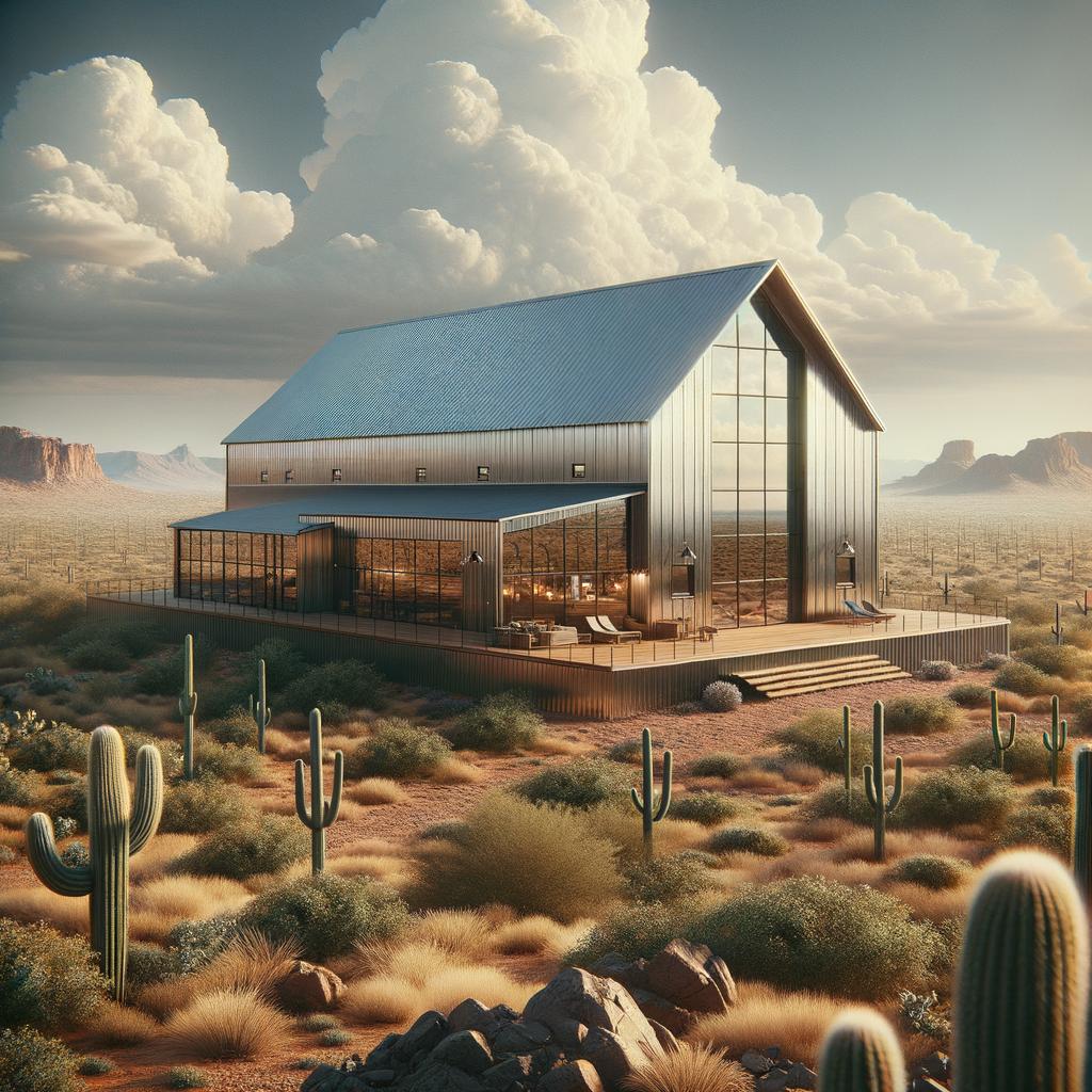 Beautiful steel barndominium Arizona showcasing rustic charm with contemporary amenities