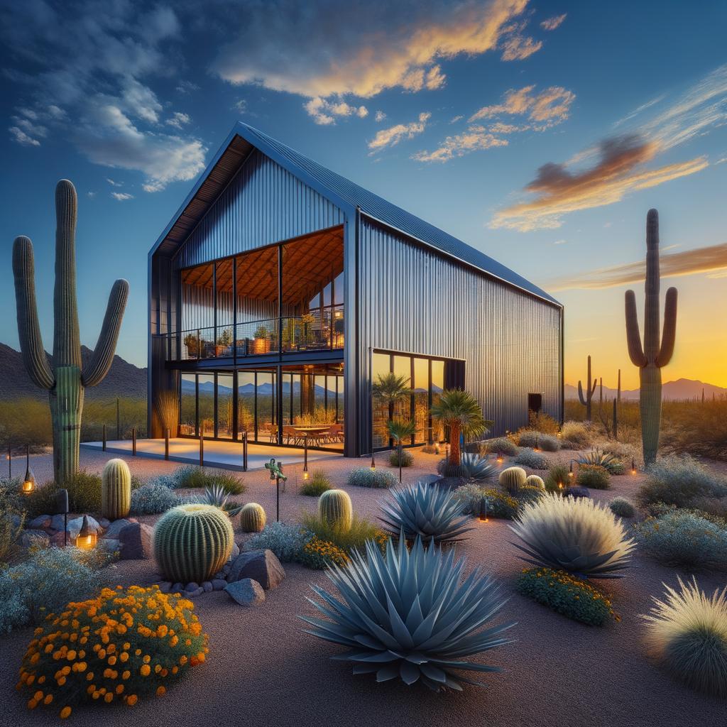 Charming steel building barndominium in Arizona, perfect for comfortable country living and outdoor activities