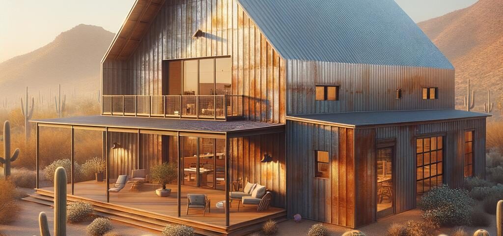 Stylish Tucson steel barndominium showcasing modern design and spacious interior features.