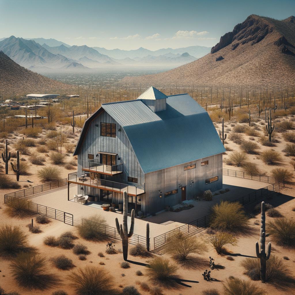 Tucson steel barndominium with a unique blend of functionality and rustic charm