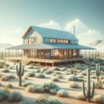 Exterior view of a beautiful Yuma barndominium with rustic charm and modern amenities.