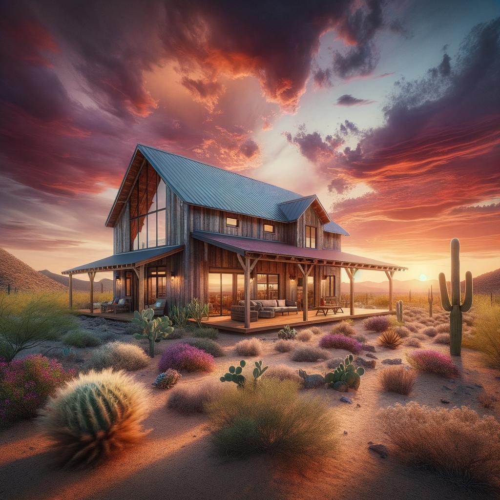 Interior of a spacious Yuma barndominium showcasing open living spaces and unique design features